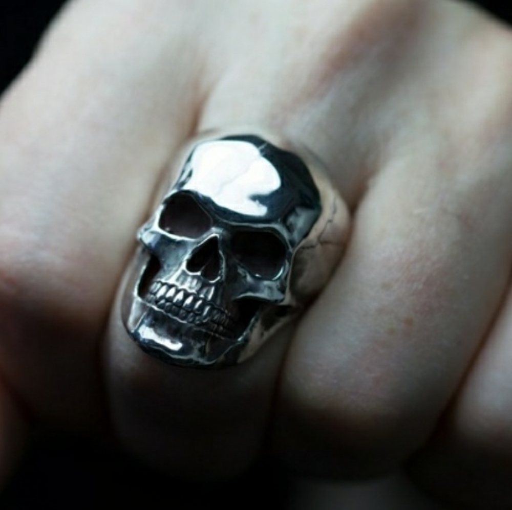 Skull Solid Silver Ring - image 1